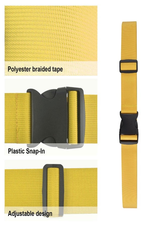 YIRUIDD 4Pcs Luggage Straps for Suitcase Travel Accessories Luggage Belt with Buckle Closure, Adjustable Luggage Belt for Travel Bag Closure, Luggage Security(Yellow) - Image 3
